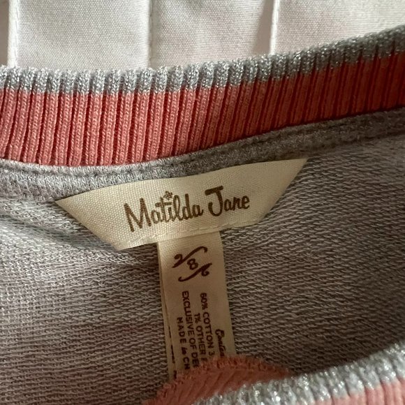 Matilda Jane Clothing Size 8 EUC Glittery French Terry Top - Picture 2 of 3